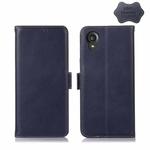 For Kyocera Digno BX2 Crazy Horse Top Layer Cowhide Leather Phone Case(Blue)