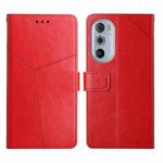 For Motorola Edge 30 Pro Y Stitching Horizontal Flip Leather Phone Case(Red)
