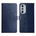 For Motorola Edge 30 Pro Y Stitching Horizontal Flip Leather Phone Case(Blue)