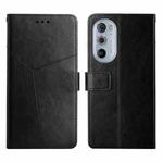 For Motorola Edge 30 Pro Y Stitching Horizontal Flip Leather Phone Case(Black)