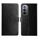 For Motorola Moto Edge X30 Y Stitching Horizontal Flip Leather Phone Case(Black)