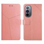 For Motorola Moto Edge X30 Y Stitching Horizontal Flip Leather Phone Case(Rose Gold)