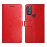For Motorola Moto G Power 2022 Y Stitching Horizontal Flip Leather Phone Case(Red)