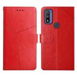 For Motorola Moto G Pure 2021 Y Stitching Horizontal Flip Leather Phone Case(Red)