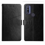 For Motorola Moto G Pure 2021 Y Stitching Horizontal Flip Leather Phone Case(Black)