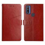 For Motorola Moto G Pure 2021 Y Stitching Horizontal Flip Leather Phone Case(Brown)