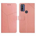 For Motorola Moto G Pure 2021 Y Stitching Horizontal Flip Leather Phone Case(Rose Gold)