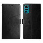 For Motorola Moto G22 Y Stitching Horizontal Flip Leather Phone Case(Black)