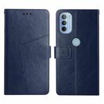 For Motorola Moto G51 5G Y Stitching Horizontal Flip Leather Phone Case(Blue)