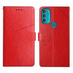 For Motorola Moto G71 5G Y Stitching Horizontal Flip Leather Phone Case(Red)