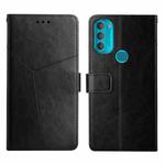 For Motorola Moto G71 5G Y Stitching Horizontal Flip Leather Phone Case(Black)