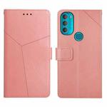 For Motorola Moto G71 5G Y Stitching Horizontal Flip Leather Phone Case(Rose Gold)