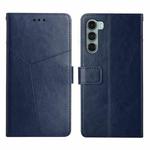 For Motorola Moto G200 5G Y Stitching Horizontal Flip Leather Phone Case(Blue)
