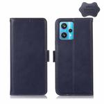 For OPPO Realme 9 Pro+ Crazy Horse Top Layer Cowhide Leather Phone Case(Blue)
