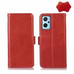 For OPPO Realme 9i/A36 4G/A76 4G/A96 4G Crazy Horse Top Layer Cowhide Leather Phone Case(Red)