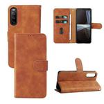 For vivo T1 5G Skin Feel Magnetic Flip Leather Phone Case(Brown)