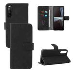 For Sony Xperia 10 IV Skin Feel Magnetic Flip Leather Phone Case(Black)