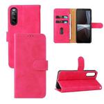 For Sony Xperia 10 IV Skin Feel Magnetic Flip Leather Phone Case(Rose Red)