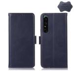 For Sony Xperia 1 IV Crazy Horse Top Layer Cowhide Leather Phone Case(Blue)