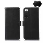 For Sony Xperia 10 IV Crazy Horse Top Layer Cowhide Leather Phone Case(Black)