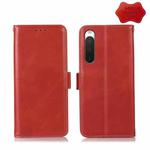 For Sony Xperia 10 IV Crazy Horse Top Layer Cowhide Leather Phone Case(Red)