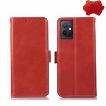 For vivo Y75 5G Global/T1 5G Global/Y55 5G Global/Y33S 5G Global/IQOO U5 Crazy Horse Top Layer Cowhide Leather Phone Case(Red)