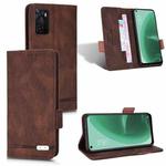 For OPPO A15 Magnetic Clasp Flip Leather Phone Case(Brown)
