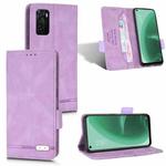 For OPPO A15 Magnetic Clasp Flip Leather Phone Case(Purple)