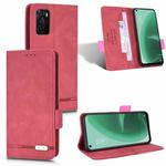 For OPPO A15 Magnetic Clasp Flip Leather Phone Case(Red)