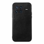 For vivo X Note Genuine Leather Double Color Crazy Horse Phone Case(Black)