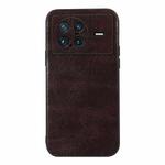 For vivo X Note Genuine Leather Double Color Crazy Horse Phone Case(Coffee)