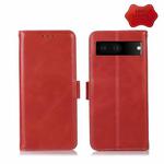 For Google Pixel 7 5G Crazy Horse Top Layer Cowhide Leather Phone Case(Red)
