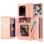For Samsung Galaxy S20+ 10-Card Wallet Bag PU Back Phone Case(Rose Gold)