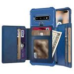 For Samsung Galaxy S10 10-Card Wallet Bag PU Back Phone Case(Blue)
