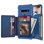 For Samsung Galaxy S10e 10-Card Wallet Bag PU Back Phone Case(Blue)