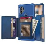 For Samsung Galaxy Note10+ 10-Card Wallet Bag PU Back Phone Case(Blue)