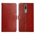 For Nokia 2.4 Y Stitching Horizontal Flip Leather Phone Case(Brown)