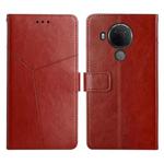 For Nokia 5.4 Y Stitching Horizontal Flip Leather Phone Case(Brown)