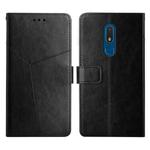 For Nokia C3 Y Stitching Horizontal Flip Leather Phone Case(Black)