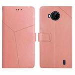 For Nokia C20 Plus Y Stitching Horizontal Flip Leather Phone Case(Rose Gold)