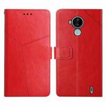 For Nokia C30 Y Stitching Horizontal Flip Leather Phone Case(Red)