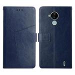 For Nokia C30 Y Stitching Horizontal Flip Leather Phone Case(Blue)