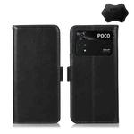 For Xiaomi Poco M4 Pro 4G Crazy Horse Top Layer Cowhide Leather Phone Case(Black)