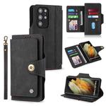 For Samsung Galaxy S22 5G POLA 9 Card-slot Oil Side Leather Phone Case(Black)