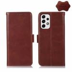 For Samsung Galaxy A33 5G Crazy Horse Top Layer Cowhide Leather Phone Case(Brown)