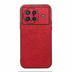 For vivo X Note Wood Texture PU Phone Case(Red)