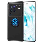 For vivo X80 Pro Metal Ring Holder 360 Degree Rotating TPU Phone Case(Black Blue)