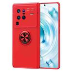 For vivo X80 Pro Metal Ring Holder 360 Degree Rotating TPU Phone Case(Red)