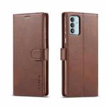 For Samsung Galaxy M23 5G/F23 5G LC.IMEEKE Calf Texture Leather Phone Case(Coffee)