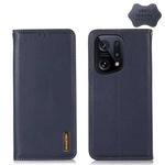 For OPPO Find X5 5G KHAZNEH Nappa Top Layer Cowhide Leather Phone Case(Blue)